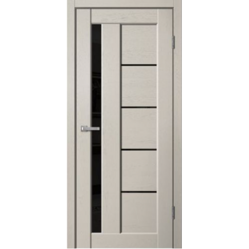 Дверь межкомнатная Сибирь Профиль Статус ST03 Софт капучино, стекло черное